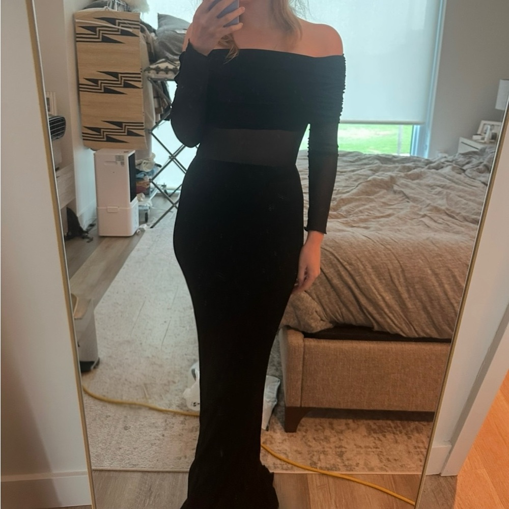 Elegant Black Off-Shoulder Gown
